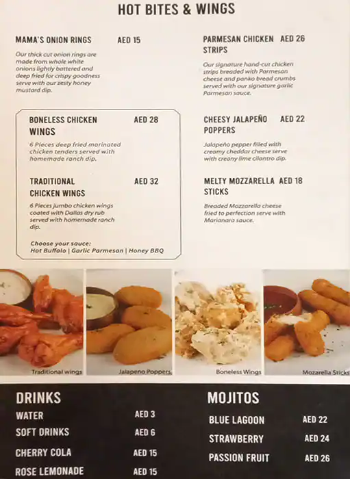 We Dallas  Menu, Menu for We Dallas , Al Tallah, Ajman 