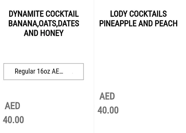 Juice Pump Menu, Menu for Juice Pump, Al Nahyan, Abu Dhabi 