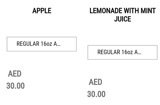 Juice Pump Menu, Menu for Juice Pump, Al Nahyan, Abu Dhabi 