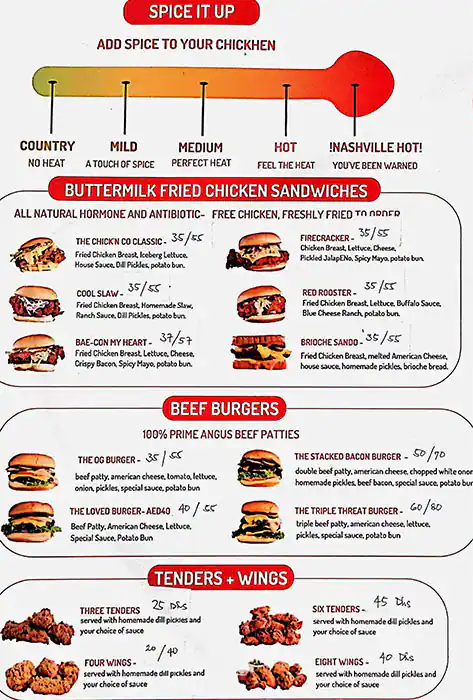 Chick N Co Menu, Menu for Chick N Co, Al Raha, Abu Dhabi 