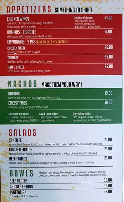 Taco Decasa Menu, Menu for Taco Decasa, Al Maqtaa, Abu Dhabi 