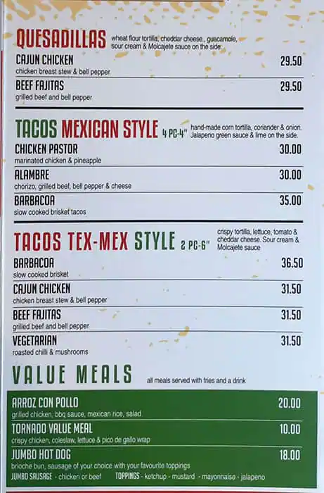 Taco Decasa Menu, Menu for Taco Decasa, Al Maqtaa, Abu Dhabi 