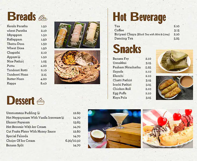 Payyannur Menu, Menu for Payyannur, Madinat Zayed, Abu Dhabi 