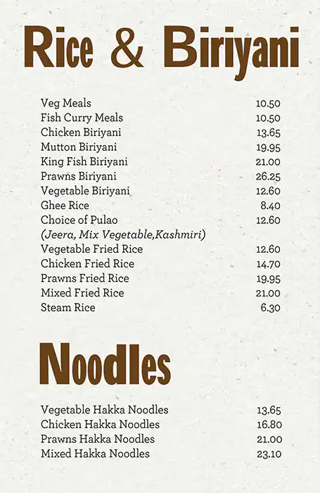 Payyannur Menu, Menu for Payyannur, Madinat Zayed, Abu Dhabi 