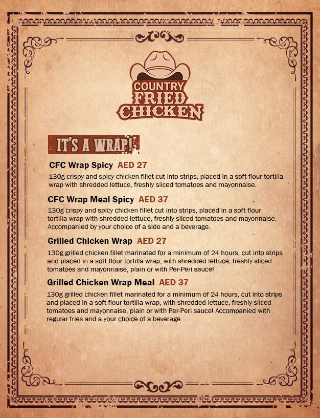 Country Fried Chicken Menu, Menu for Country Fried Chicken, Khalifa City, Abu Dhabi 