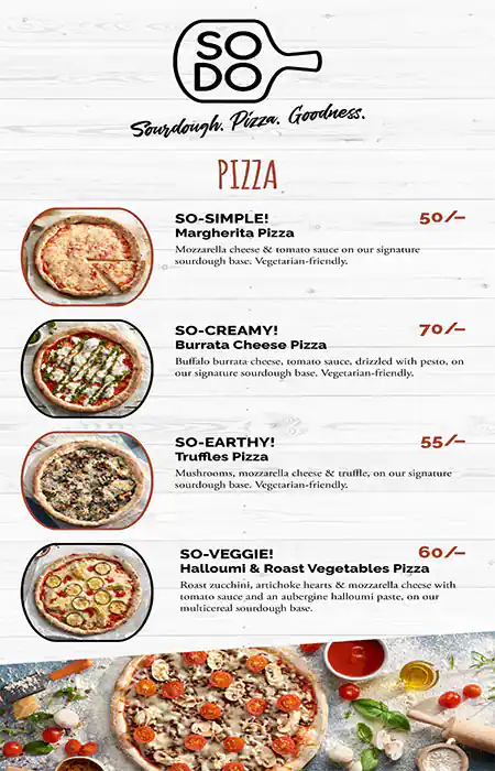 SoDo Sourdough Pizza Menu, Menu for SoDo Sourdough Pizza, Al Majaz, Sharjah 