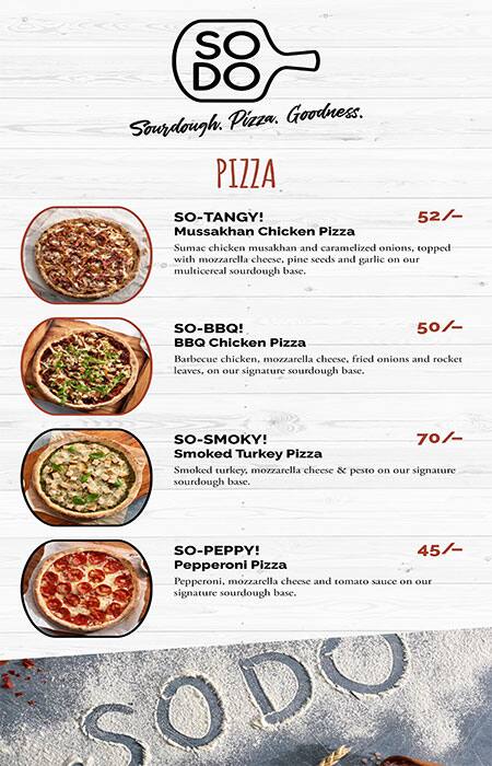 SoDo Sourdough Pizza Menu, Menu for SoDo Sourdough Pizza, Al Majaz, Sharjah 