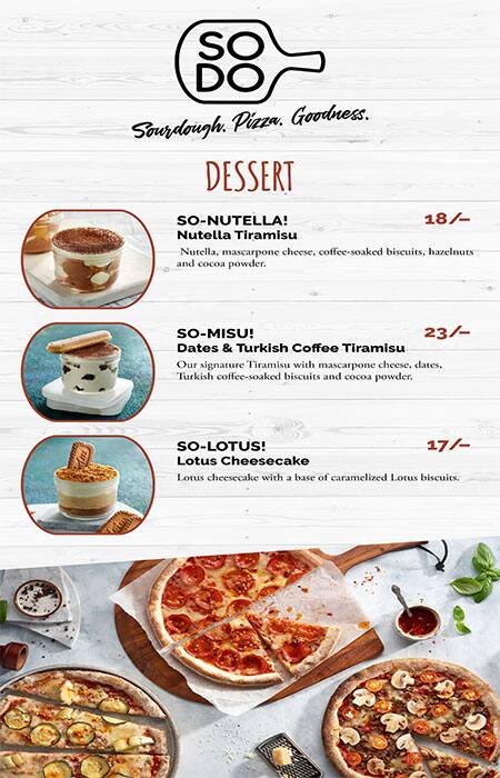 SoDo Sourdough Pizza Menu, Menu for SoDo Sourdough Pizza, Al Majaz, Sharjah 