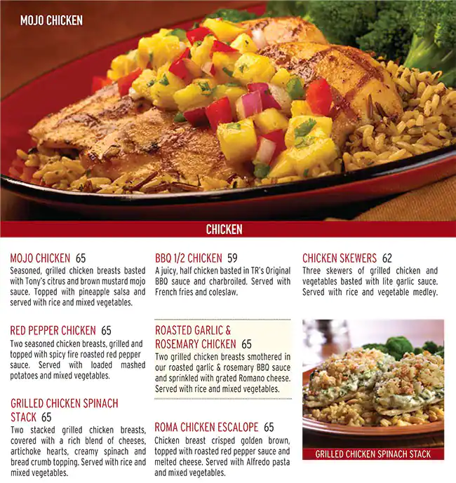 Tony Roma's Menu, Menu for Tony Roma's, University City, Sharjah 