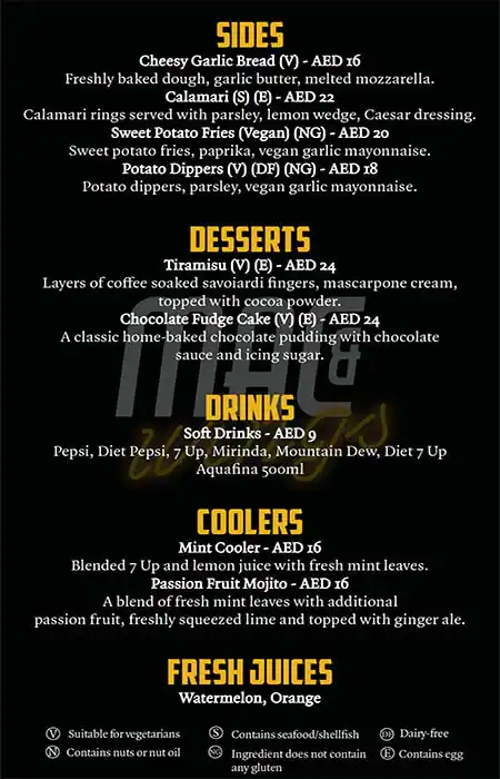 Mac & Wings Menu, Menu for Mac & Wings, Al Reem Island, Abu Dhabi 