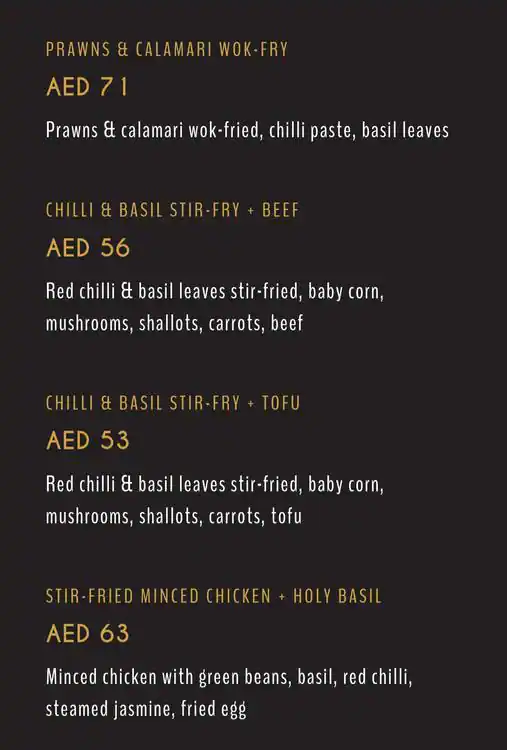 Smoking Doll Menu, Menu for Smoking Doll, Al Raha, Abu Dhabi 