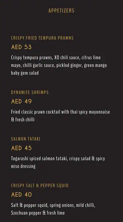 Smoking Doll Menu, Menu for Smoking Doll, Al Raha, Abu Dhabi 