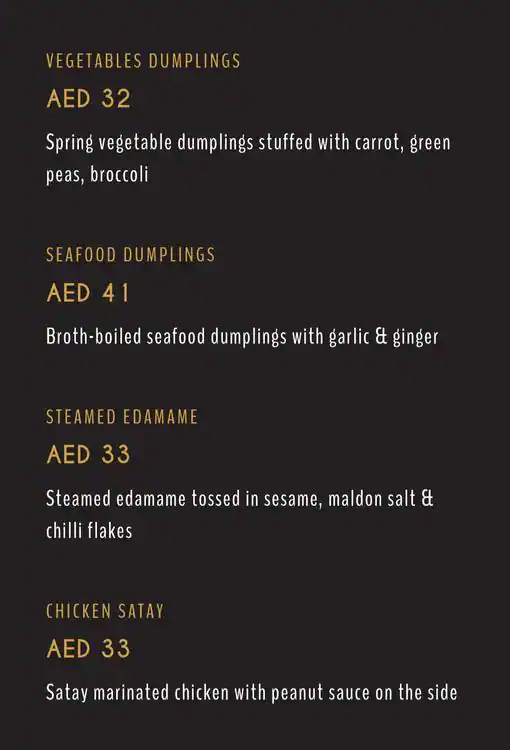 Smoking Doll Menu, Menu for Smoking Doll, Al Raha, Abu Dhabi 