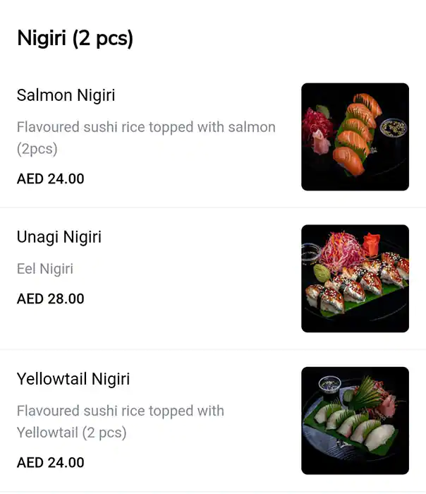 OH! Sushi Menu, Menu for OH! Sushi, Al Maryah Island, Abu Dhabi 