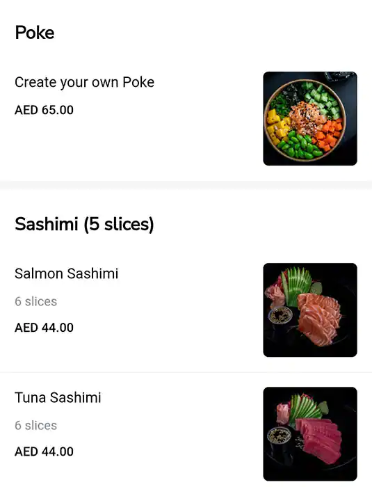 OH! Sushi Menu, Menu for OH! Sushi, Al Maryah Island, Abu Dhabi 