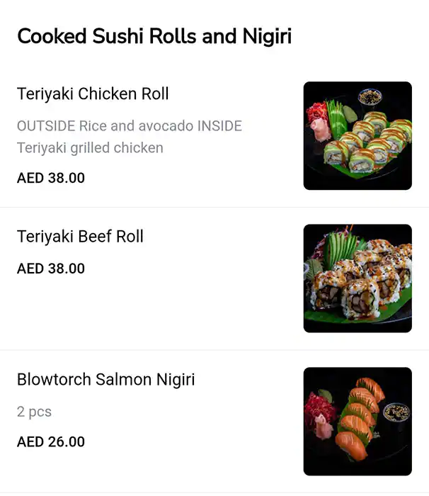 OH! Sushi Menu, Menu for OH! Sushi, Al Maryah Island, Abu Dhabi 