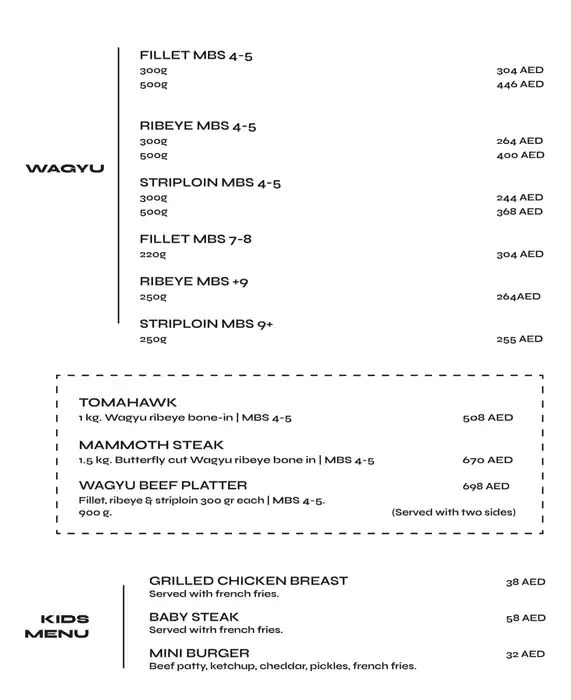 71 Steak & Grill Menu, Menu for 71 Steak & Grill, University City, Sharjah 