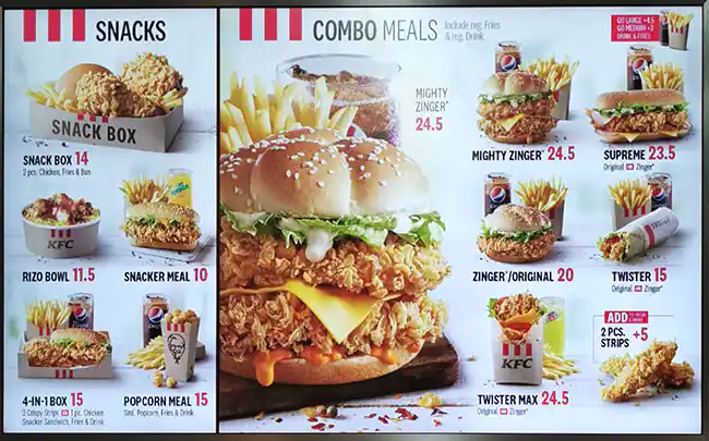 KFC - دجاج كنتاكي Menu, Menu for KFC - دجاج كنتاكي, Al Khan, Sharjah 