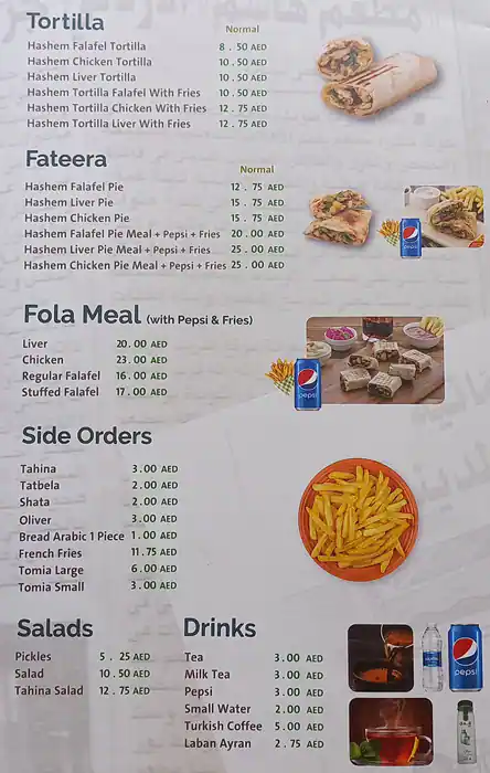 Hashem Restaurant Menu, Menu for Hashem Restaurant, Al Majaz, Sharjah 