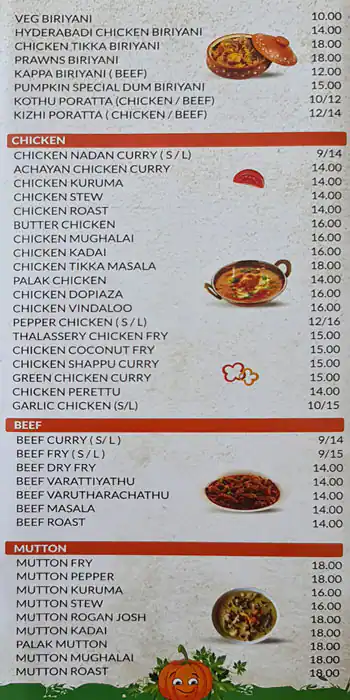 Pumpkin Restaurant  Menu, Menu for Pumpkin Restaurant , Al Ghuwair, Sharjah 