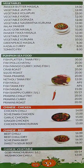 Pumpkin Restaurant  Menu, Menu for Pumpkin Restaurant , Al Ghuwair, Sharjah 