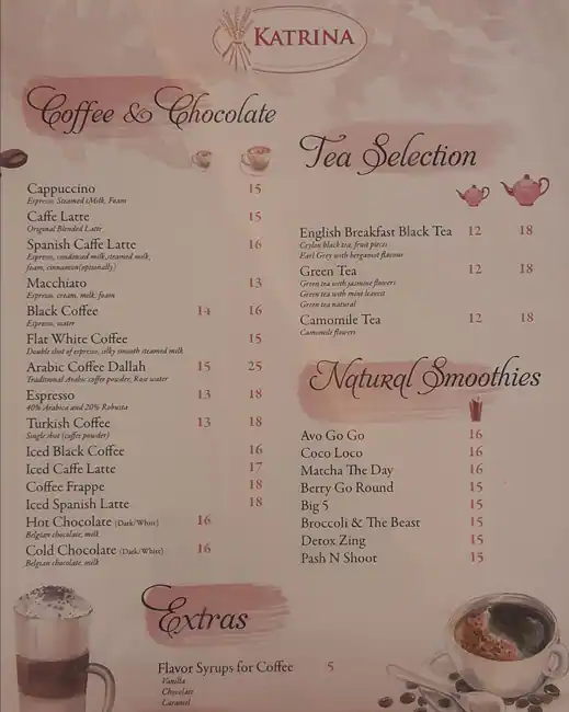 Katrina Sweets & Confectionery Menu 