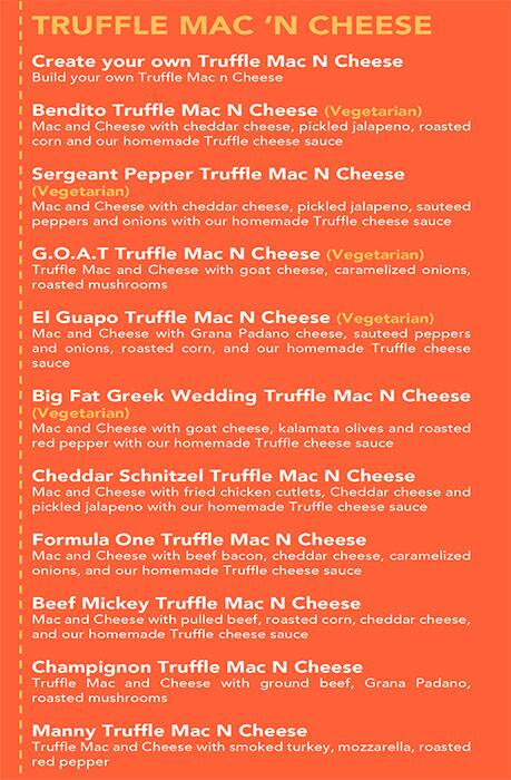 MAC EDITION - Mac n Cheese Menu 