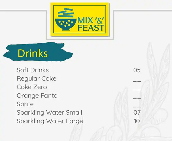 Mix And Feast Menu, Menu for Mix And Feast, Khalifa City, Abu Dhabi 