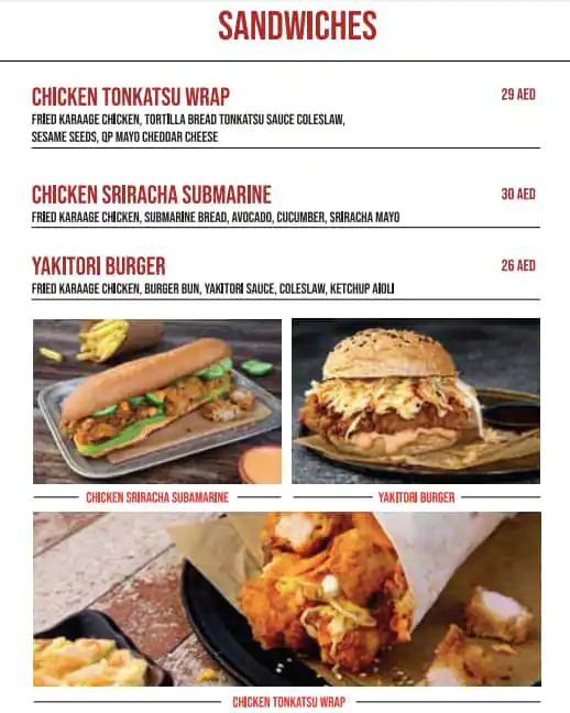 Japang - Japanese Fried Chicken & Sandos Menu 