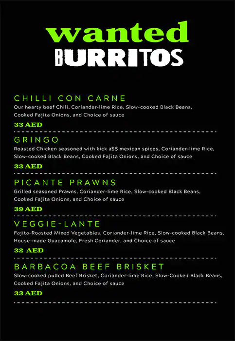 Vigilante Mexican Kitchen – Tacos, Burritos & Bowls Menu 