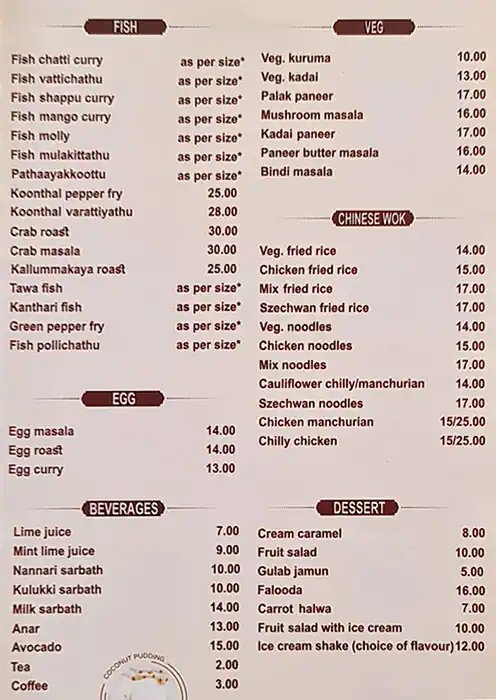 Pathaayam  Menu, Menu for Pathaayam , Al Manakh, Sharjah 