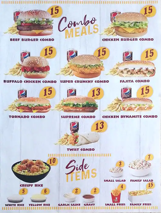 Crispy Chicken  Menu, Menu for Crispy Chicken , Al Khalidiya, Abu Dhabi 