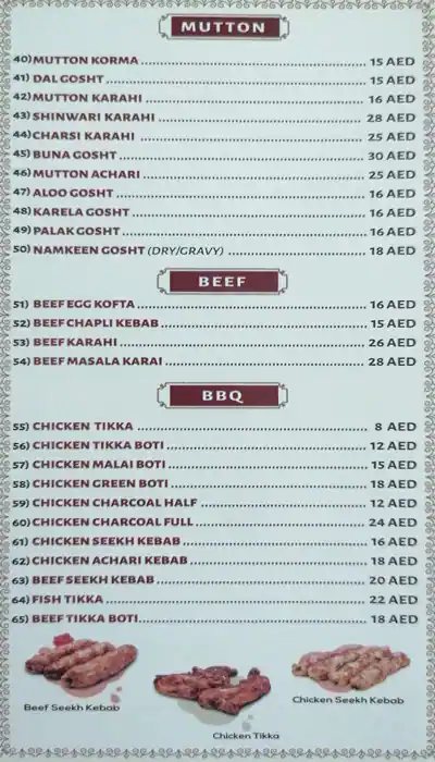 Savour Food Restaurant & Cafeteria  Menu 