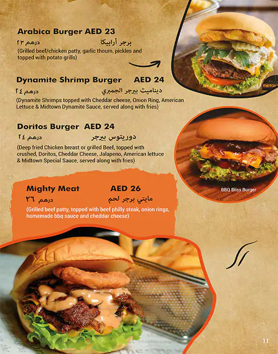 Midtown Buzz Restaurant Menu, Menu for Midtown Buzz Restaurant, Al Hamidiya, Ajman 