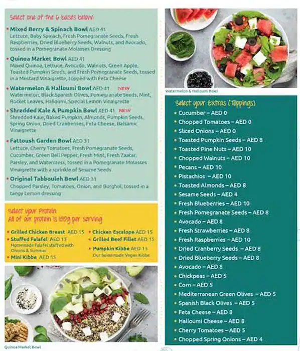 Yawmi – Healthy Lebanese Meals Menu 