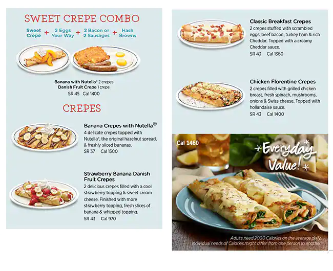 IHOP Menu, Menu for IHOP, Al Nahyan, Abu Dhabi 