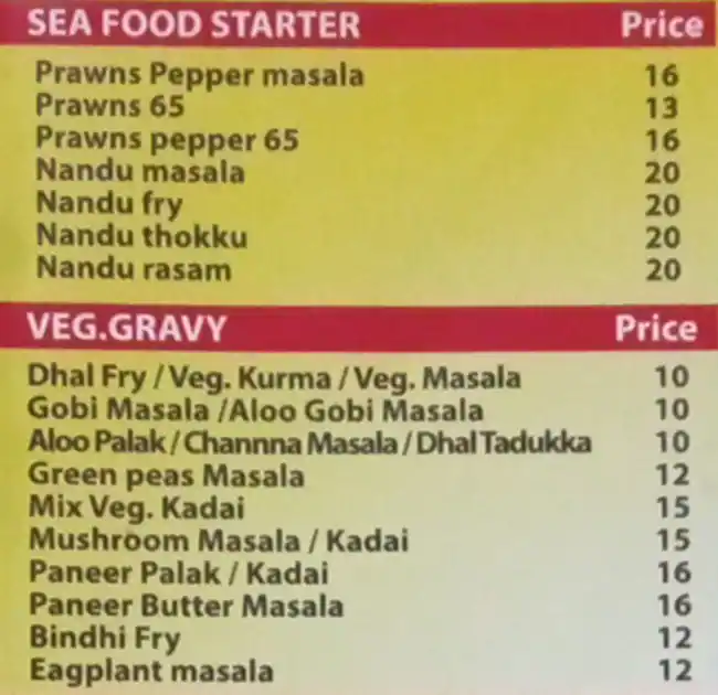 Machan Kadai ( Al Zafran Al Ahmar Cafe ) Menu 