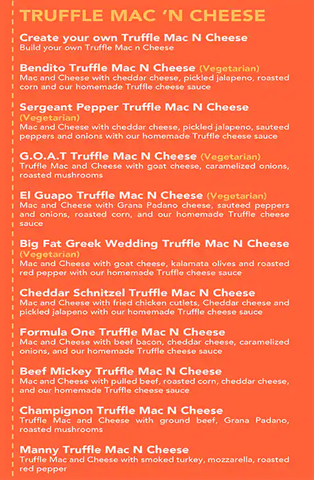 MAC EDITION - Mac N Cheese Menu 