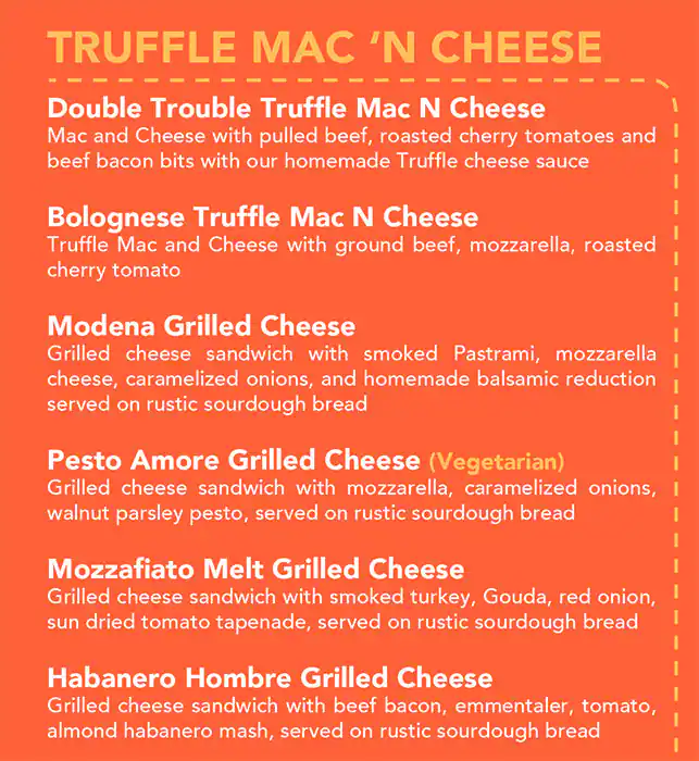 MAC EDITION - Mac N Cheese Menu 