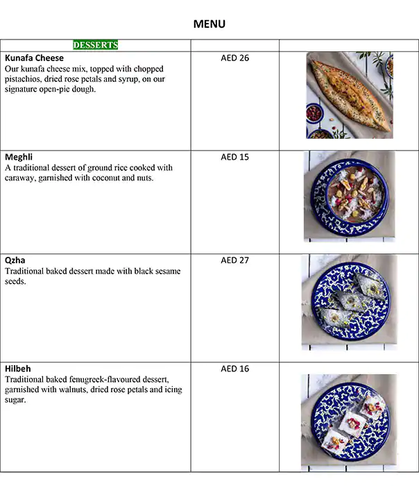 The Palestinian Bakery Menu, Menu for The Palestinian Bakery, Al Majaz, Sharjah 