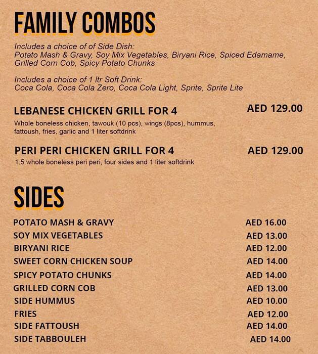 Bok Bok Grilled Chicken Menu, Menu for Bok Bok Grilled Chicken, Baniyas, Abu Dhabi 