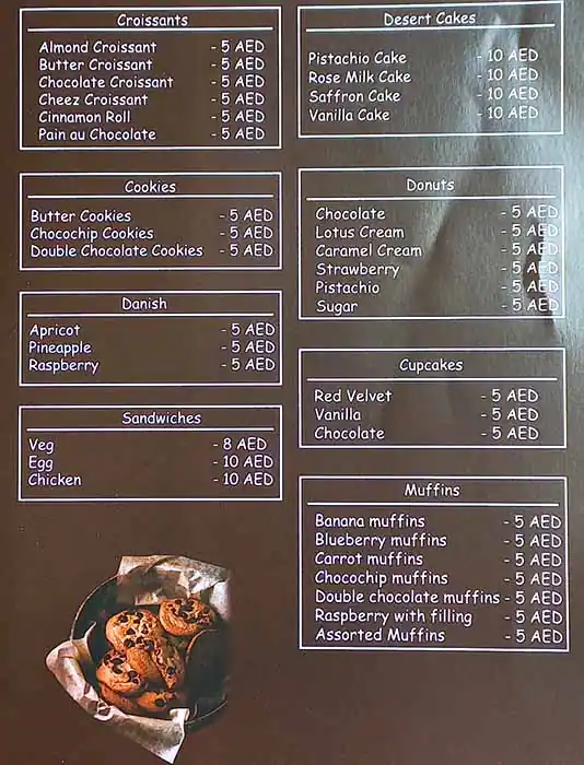 Brown & White Menu, Menu for Brown & White, Muwailih Commercial, Sharjah 