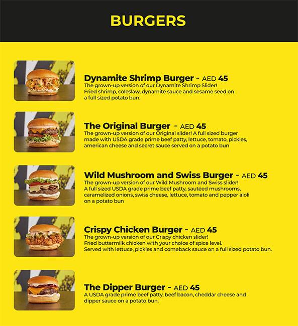 Slider Box Menu, Menu for Slider Box, Al Nahyan, Abu Dhabi 