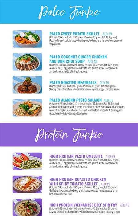 Health Junkie - your healthy addiction Menu 