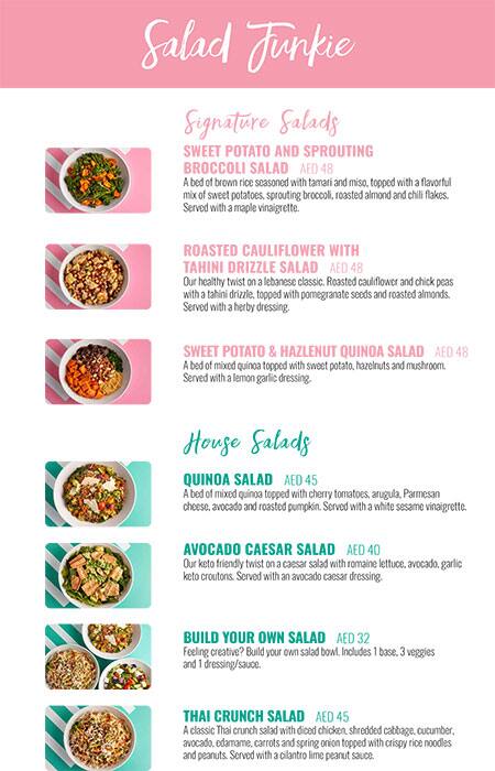 Health Junkie - your healthy addiction Menu 