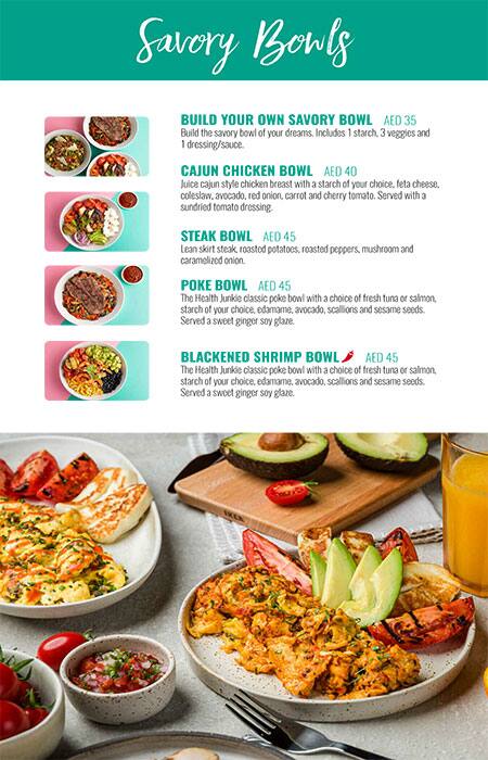 Health Junkie - your healthy addiction Menu 