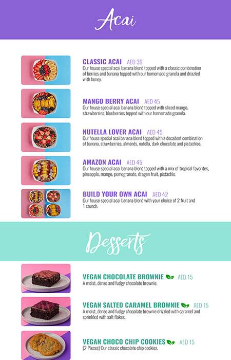 Health Junkie - your healthy addiction Menu 