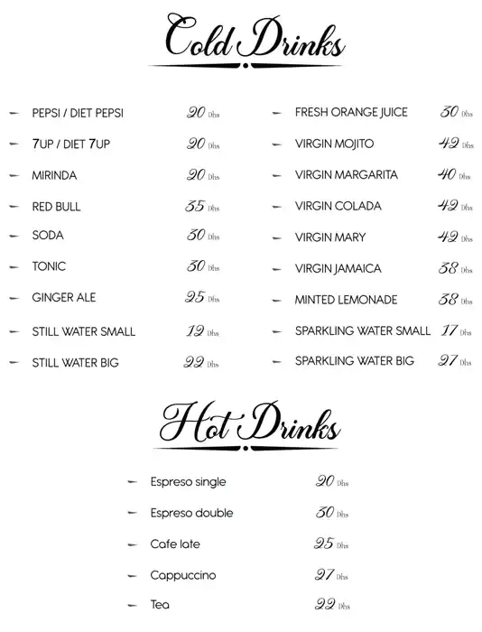 Hoods Restaurant Menu, Menu for Hoods Restaurant, Al Nahyan, Abu Dhabi 