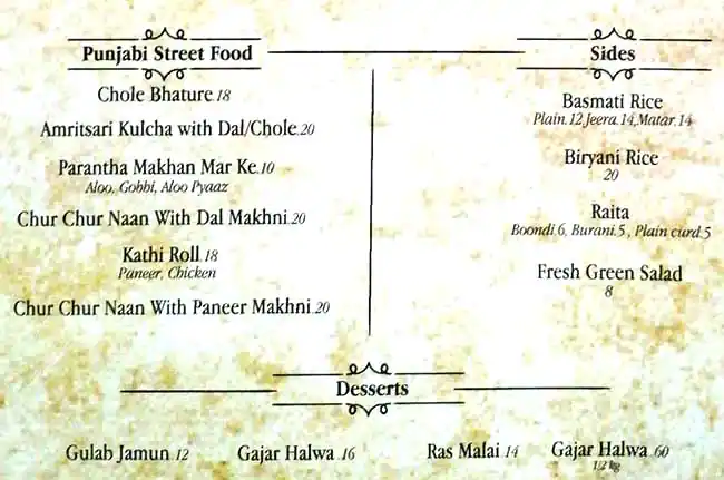 Punjabi Chulha Menu, Menu for Punjabi Chulha, Mussafah Shabiya, Abu Dhabi 