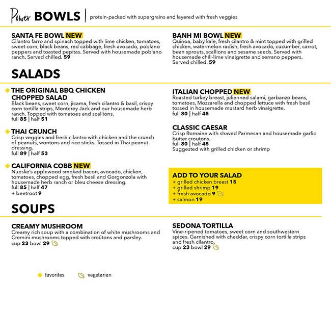 CPK Go by California Pizza Kitchen Menu 